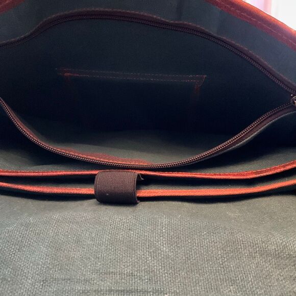 Cognac Leather Briefcase Messinger Bag Satchel Crossbody Laptopcase - Picture 12 of 12